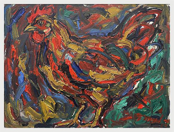 Hen In Expressionist Style