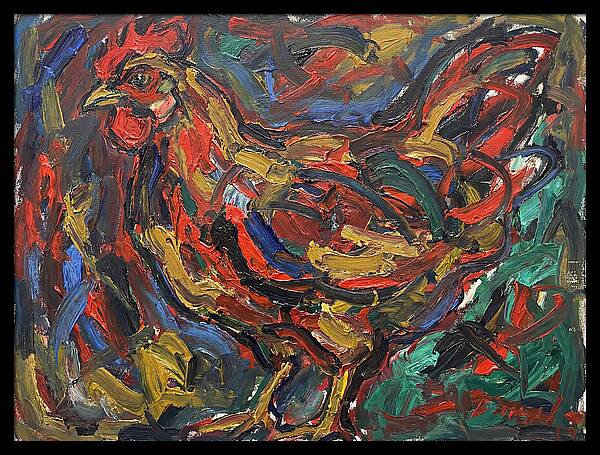 Hen In Expressionist Style