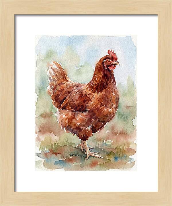 Hen In Watercolor Elegance