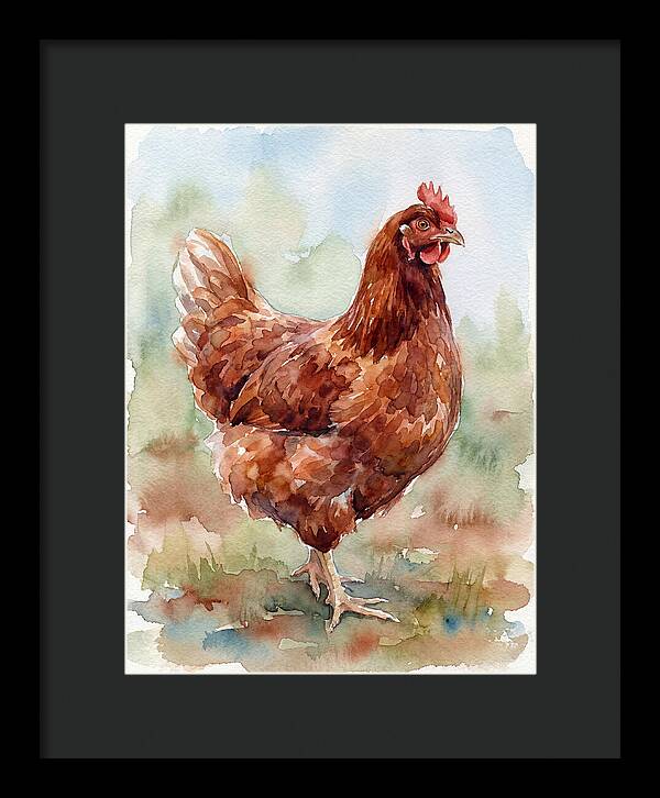 Hen In Watercolor Elegance
