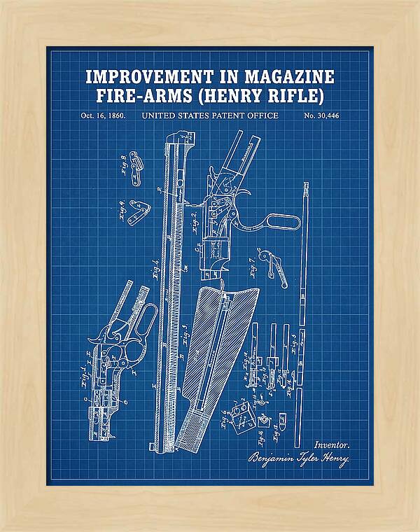 Henry Rifle Winchester Blueprint Patent Us30446