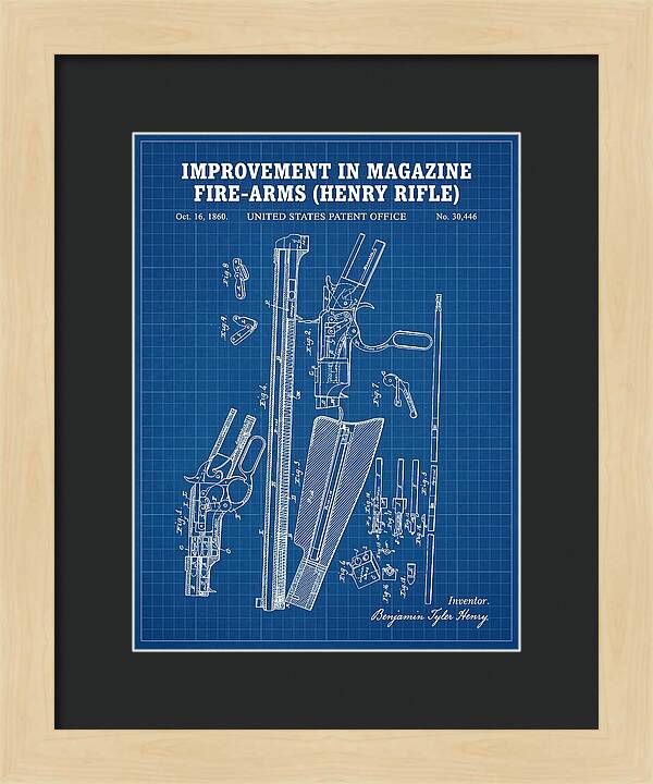 Henry Rifle Winchester Blueprint Patent Us30446