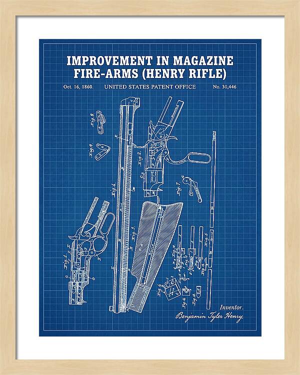 Henry Rifle Winchester Blueprint Patent Us30446