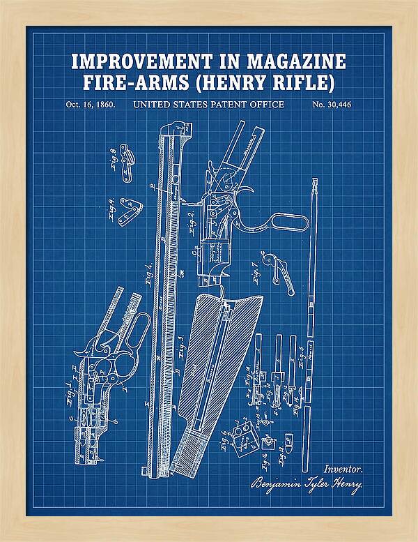 Henry Rifle Winchester Blueprint Patent Us30446