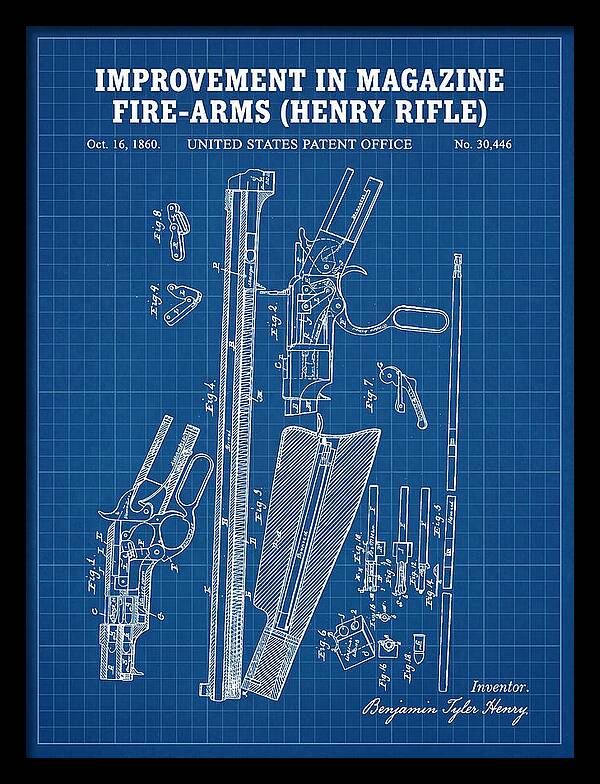 Henry Rifle Winchester Blueprint Patent Us30446