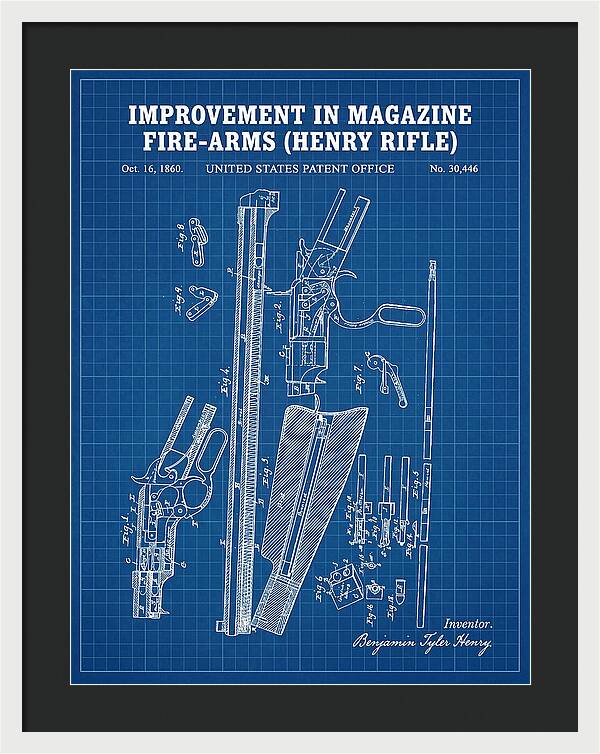 Henry Rifle Winchester Blueprint Patent Us30446