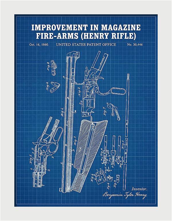 Henry Rifle Winchester Blueprint Patent Us30446