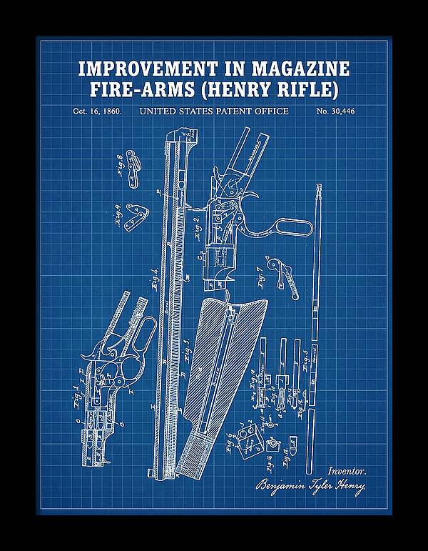Henry Rifle Winchester Blueprint Patent Us30446