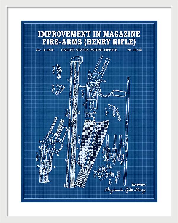 Henry Rifle Winchester Blueprint Patent Us30446