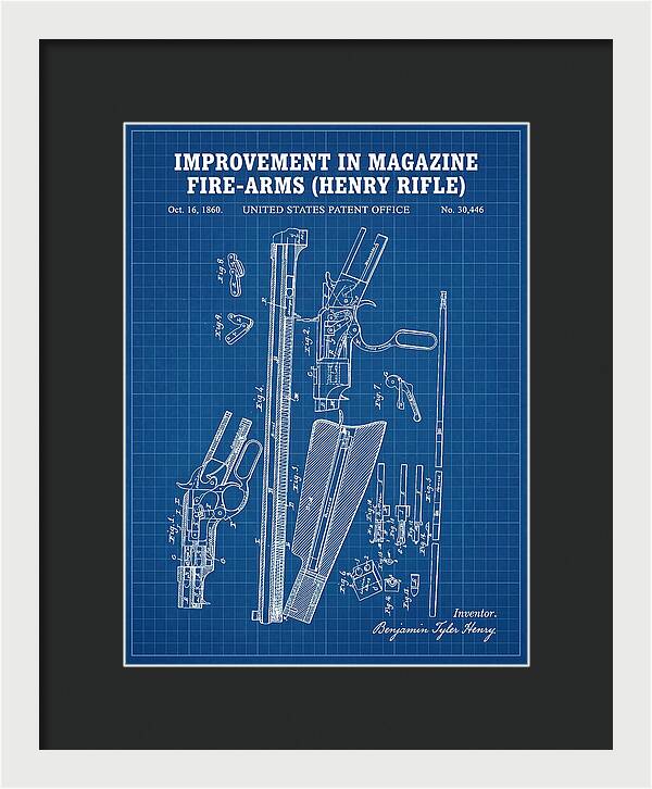 Henry Rifle Winchester Blueprint Patent Us30446