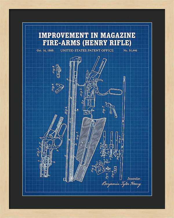 Henry Rifle Winchester Blueprint Patent Us30446