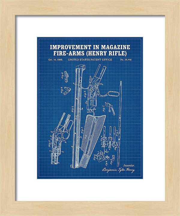 Henry Rifle Winchester Blueprint Patent Us30446