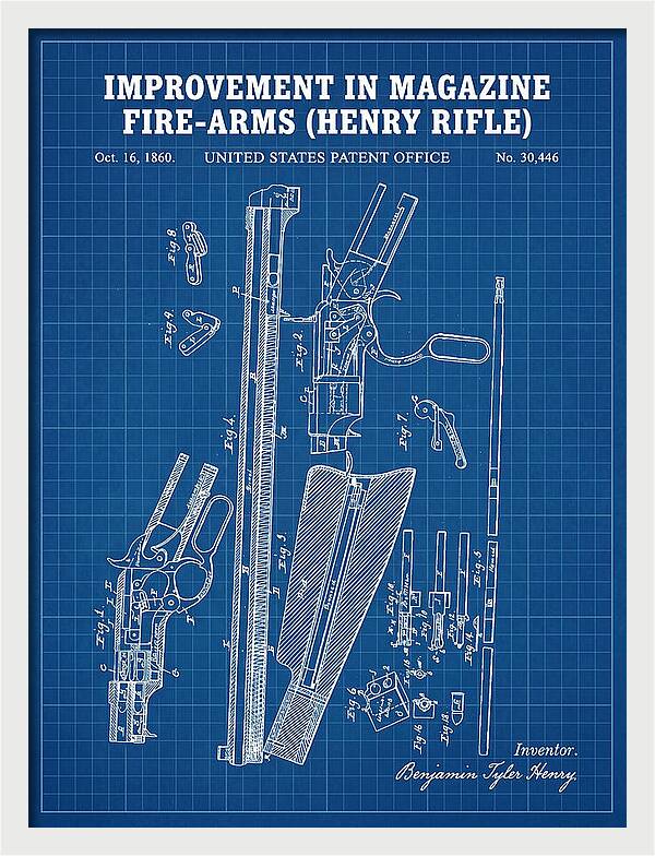 Henry Rifle Winchester Blueprint Patent Us30446