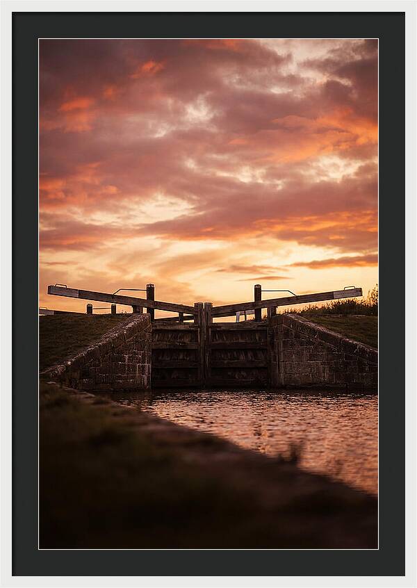 Heritage Canal Lock At Sunset