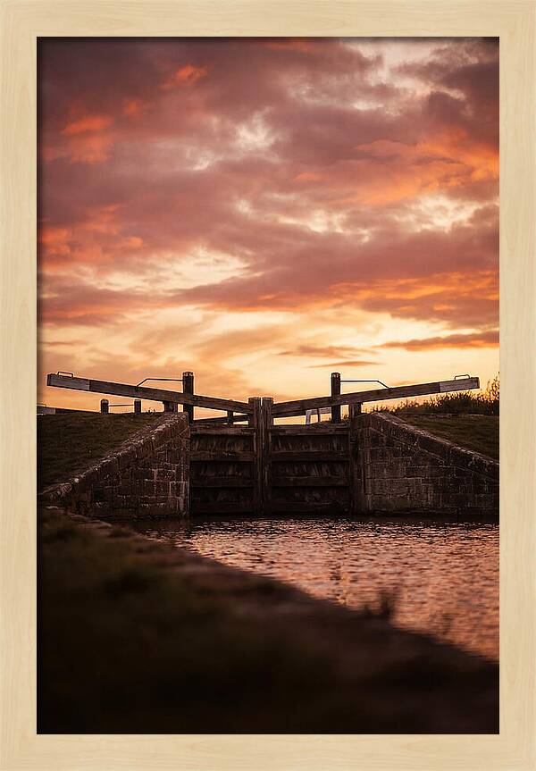 Heritage Canal Lock At Sunset
