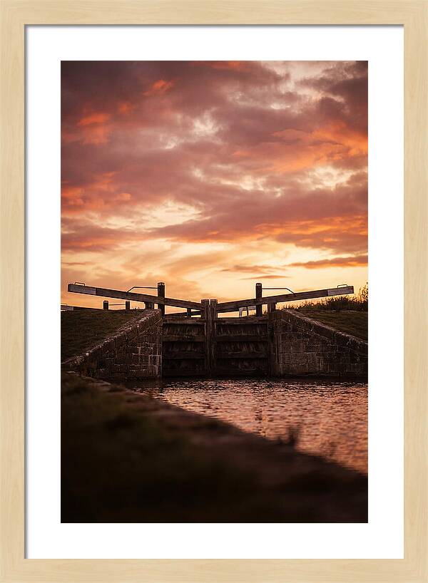Heritage Canal Lock At Sunset