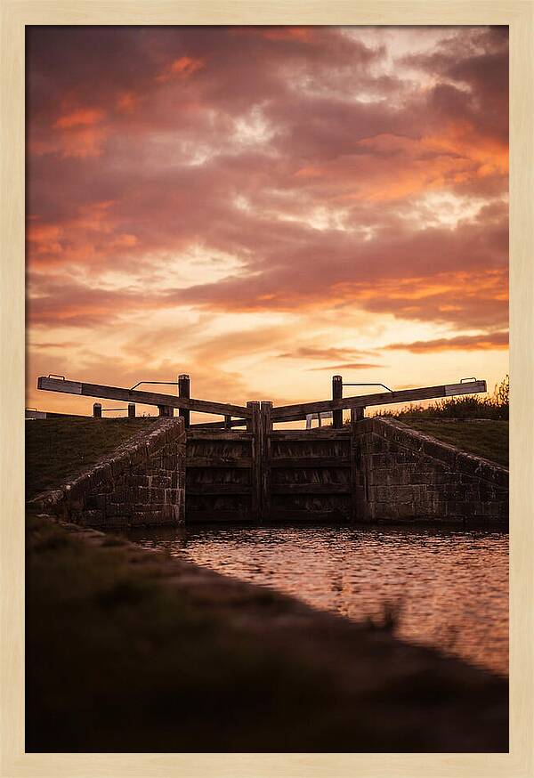 Heritage Canal Lock At Sunset