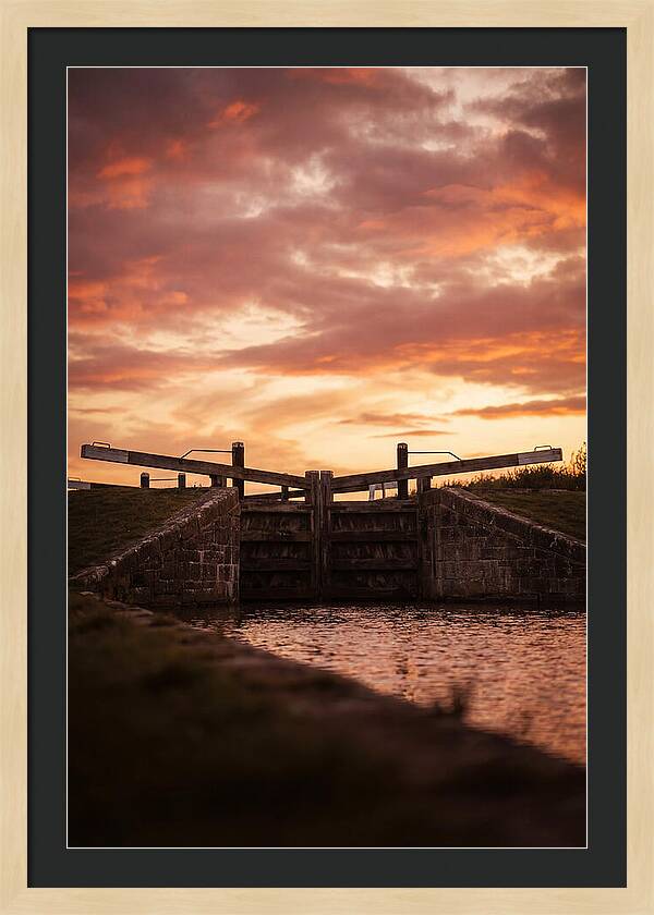 Heritage Canal Lock At Sunset