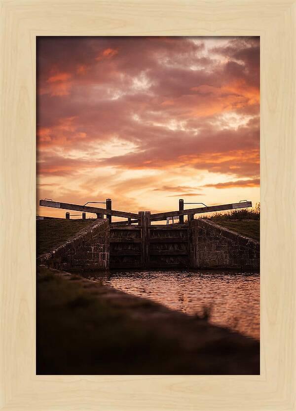 Heritage Canal Lock At Sunset