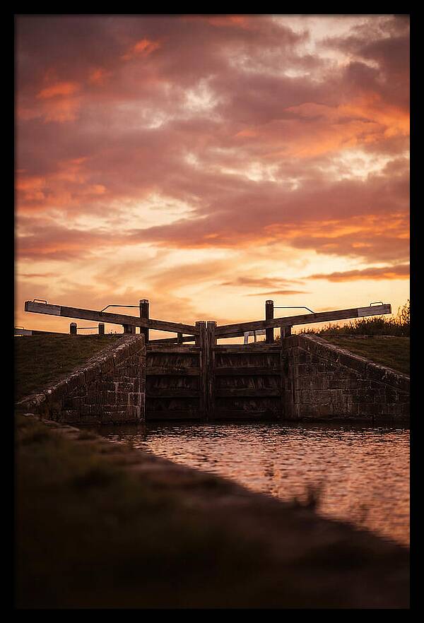 Heritage Canal Lock At Sunset
