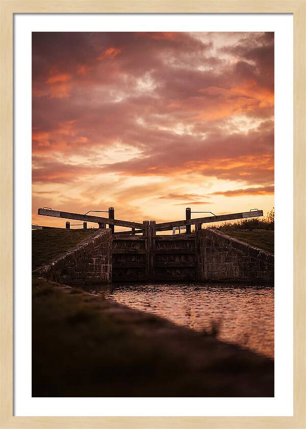 Heritage Canal Lock At Sunset