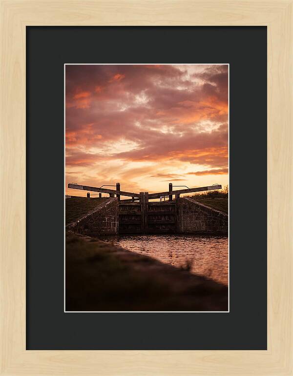 Heritage Canal Lock At Sunset