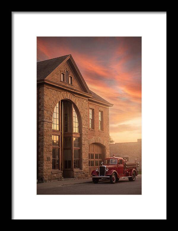 Heritage Fire Station At Dusk