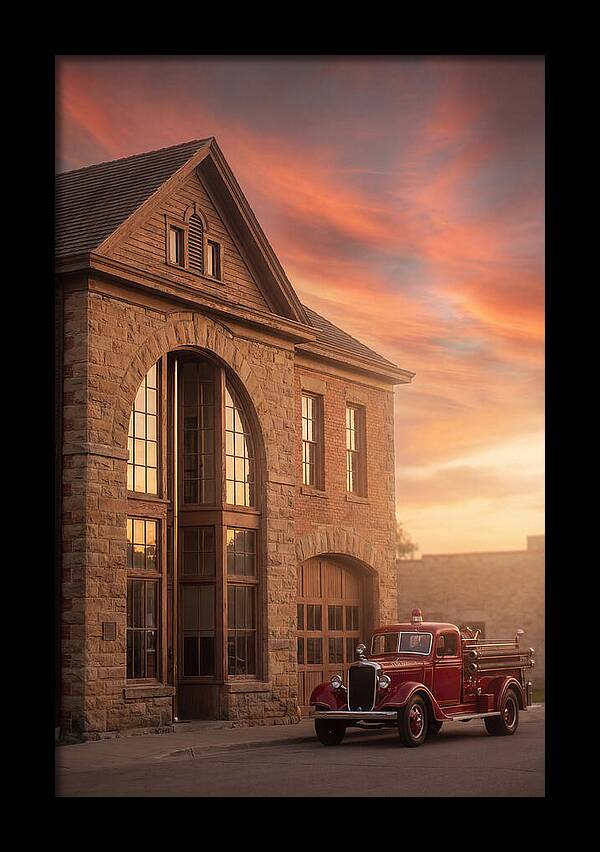 Heritage Fire Station At Dusk