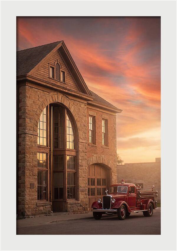 Heritage Fire Station At Dusk