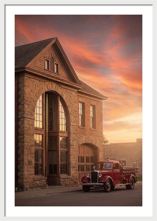 Heritage Fire Station At Dusk