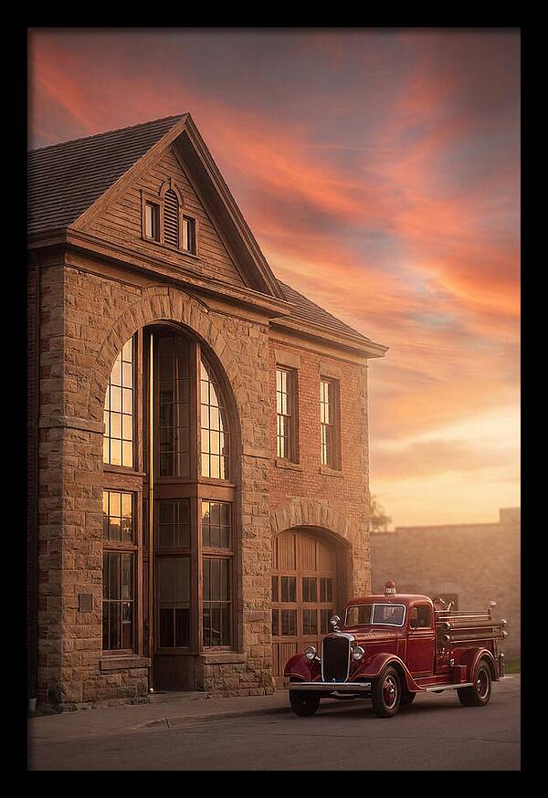Heritage Fire Station At Dusk