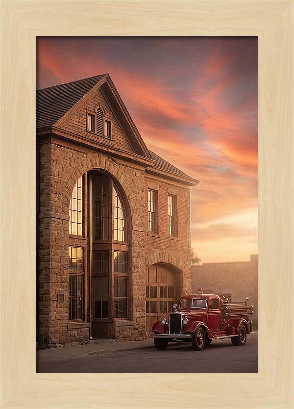 Heritage Fire Station At Dusk