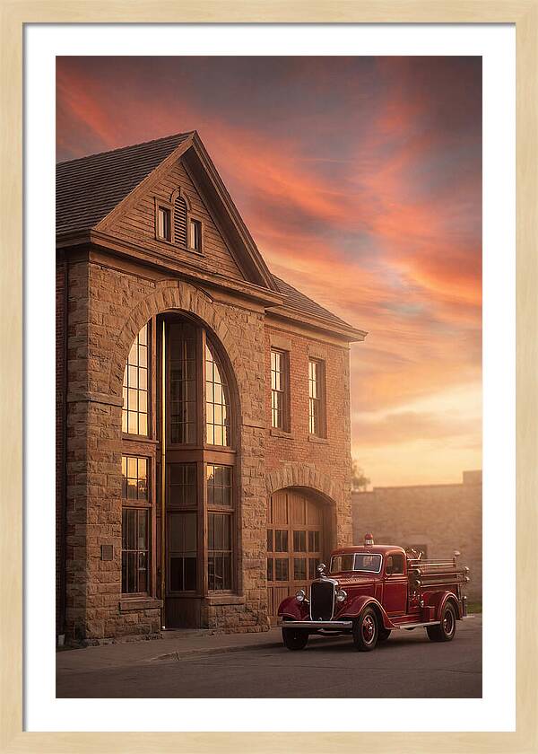 Heritage Fire Station At Dusk