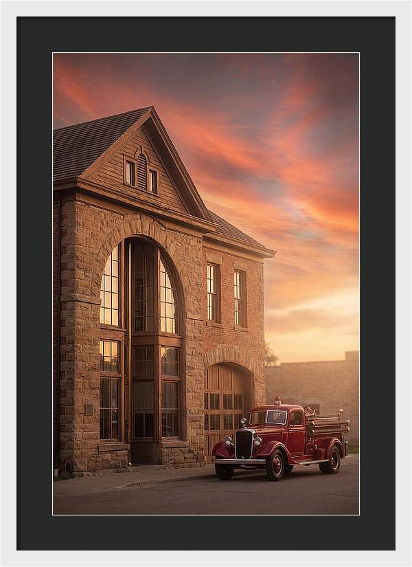 Heritage Fire Station At Dusk