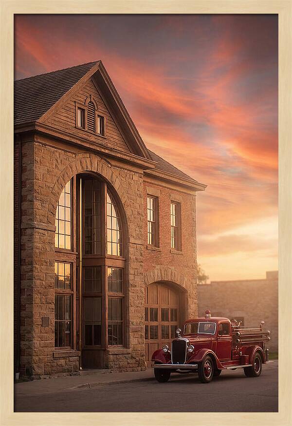 Heritage Fire Station At Dusk