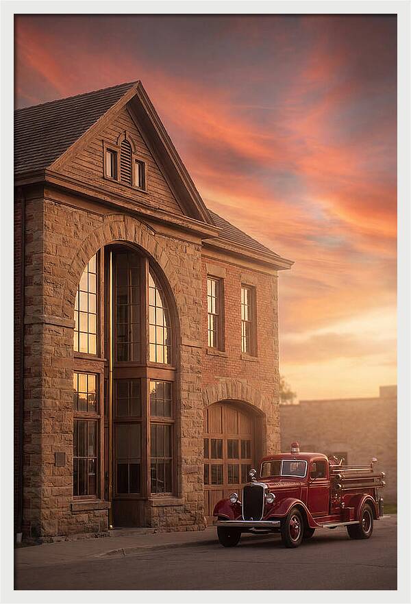 Heritage Fire Station At Dusk