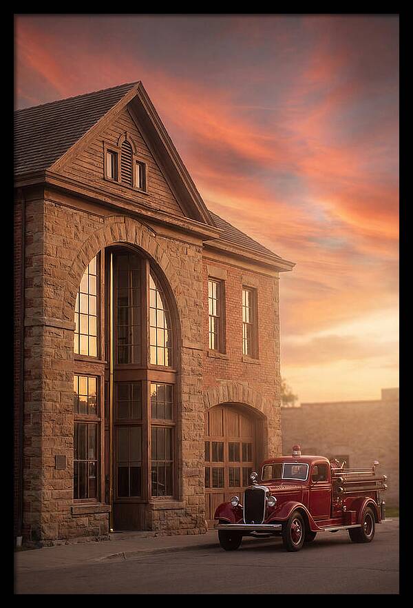 Heritage Fire Station At Dusk