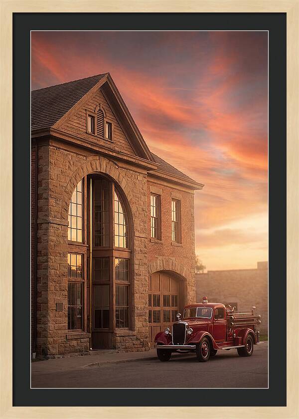 Heritage Fire Station At Dusk