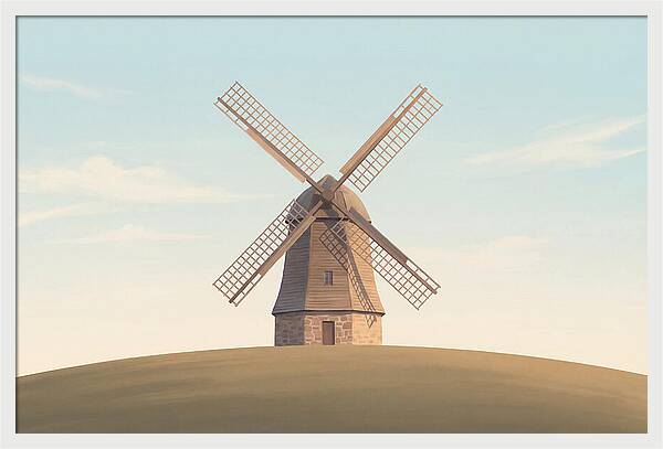 Heritage Windmill With Turning Sails