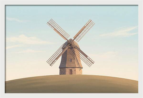 Heritage Windmill With Turning Sails
