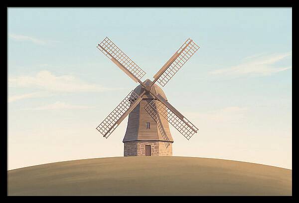Heritage Windmill With Turning Sails