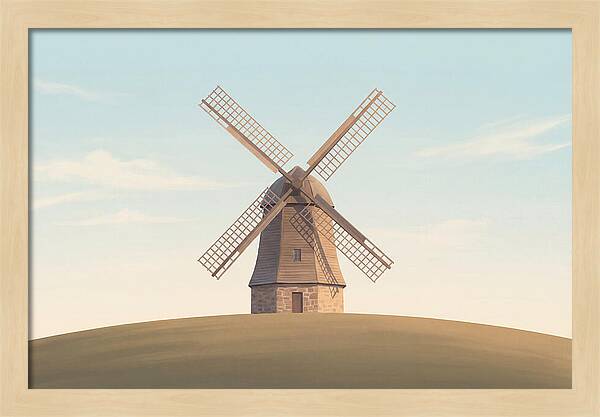 Heritage Windmill With Turning Sails