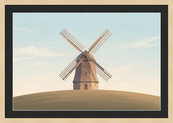 Heritage Windmill With Turning Sails