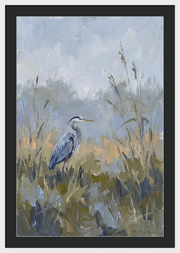 Heron Among Tall Grasses