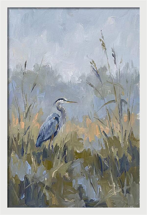 Heron Among Tall Grasses