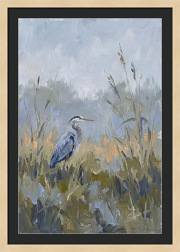 Heron Among Tall Grasses