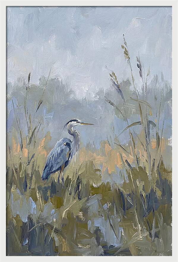 Heron Among Tall Grasses