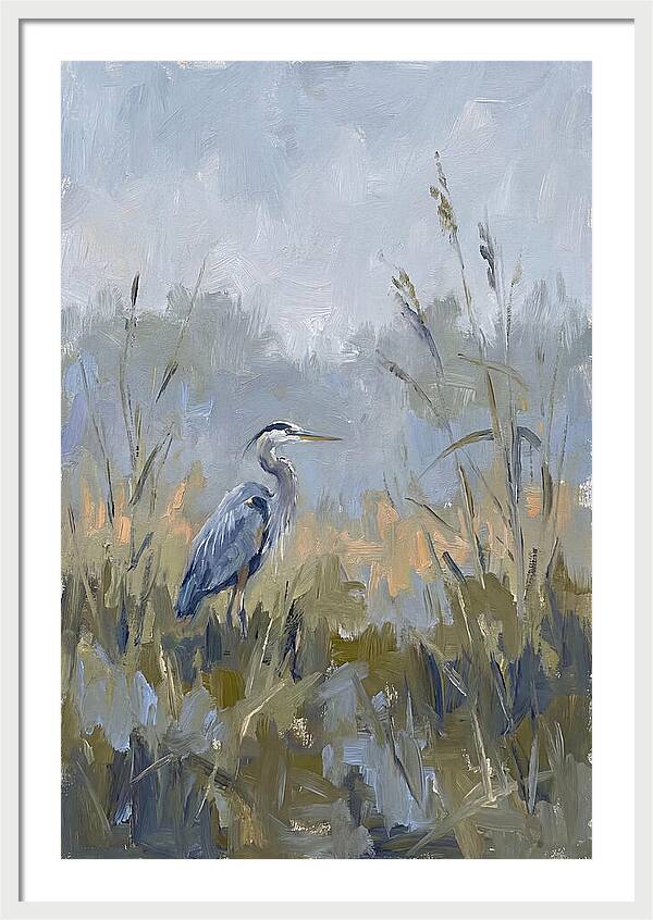Heron Among Tall Grasses