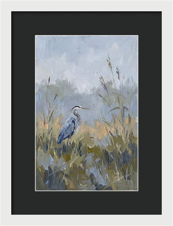 Heron Among Tall Grasses