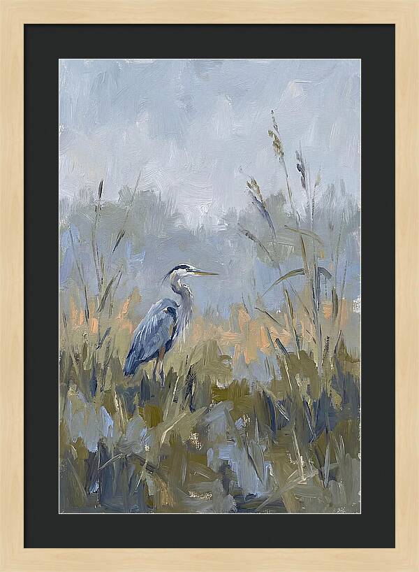 Heron Among Tall Grasses